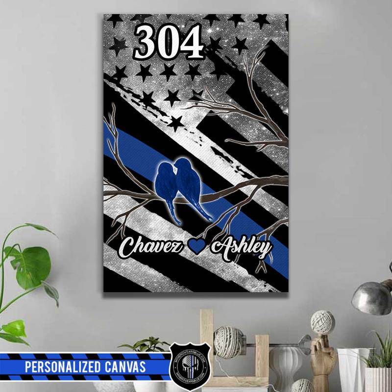 On Your Side Forever Couple Thin Blue Line Canvas Print
