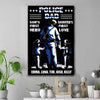 Police Dad Kids Names Thin Blue Line Canvas Print