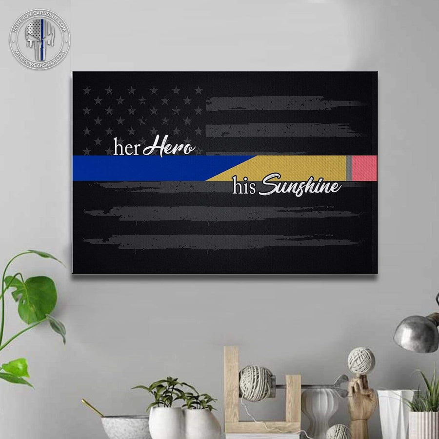 Canvas Prints 24" x 16" - BEST SELLER Teacher x Police Pencil Canvas