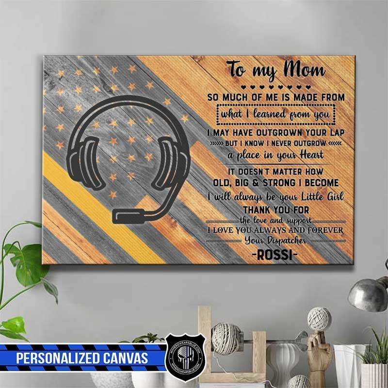 To My Mom Headset Personalized Dispatcher Canvas Print
