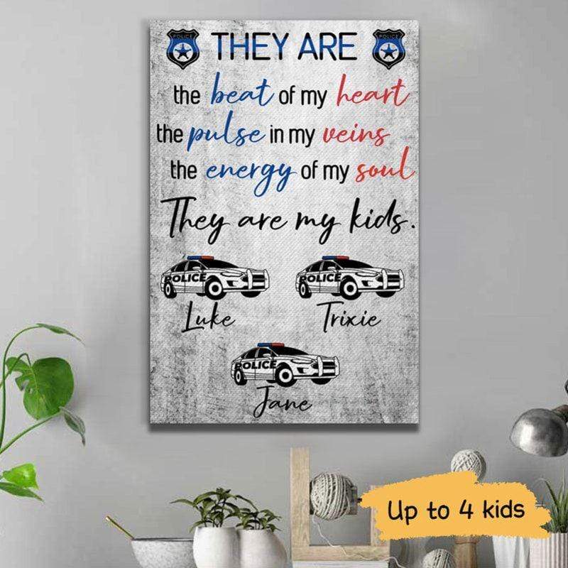 The Beat Of My Heart Police Thin Blue Line Canvas Print
