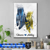 Canvas Prints 16" x 24" - BEST SELLER / 0.75" Thin Blue Line Couple - Always By Your Side Police Dispatcher Thin Blue Gold Line Canvas Print