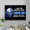 Thin Blue Line Sheep Dog Thin Blue Line Canvas Print