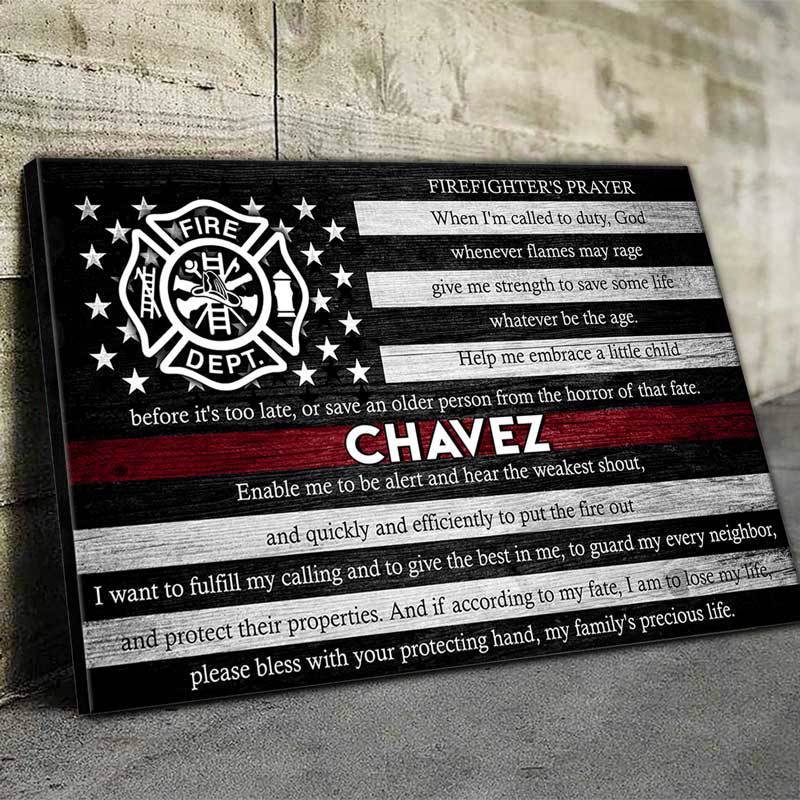 thin-red-line-flag-firefighter-prayer-thin-red-line-personalized-firefighter-canvas-print-my-hero-wears-blue for Free Printable Fireman S Prayer Thin Red Line Flag - Firefighter Prayer Thin Red Line Personalized Firefighter Canvas Print - My Hero Wears Blue for Free Printable Fireman S Prayer