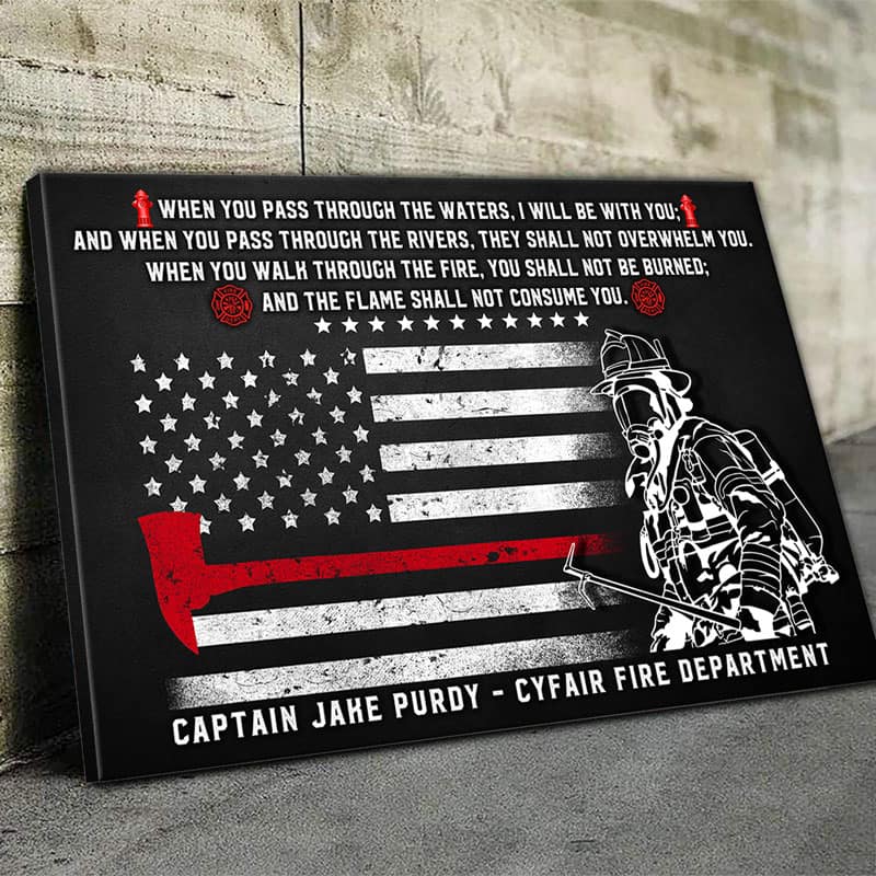 Canvas Prints TRL - Gift For Him Half Flag Custom Thin Red Line Canvas Print