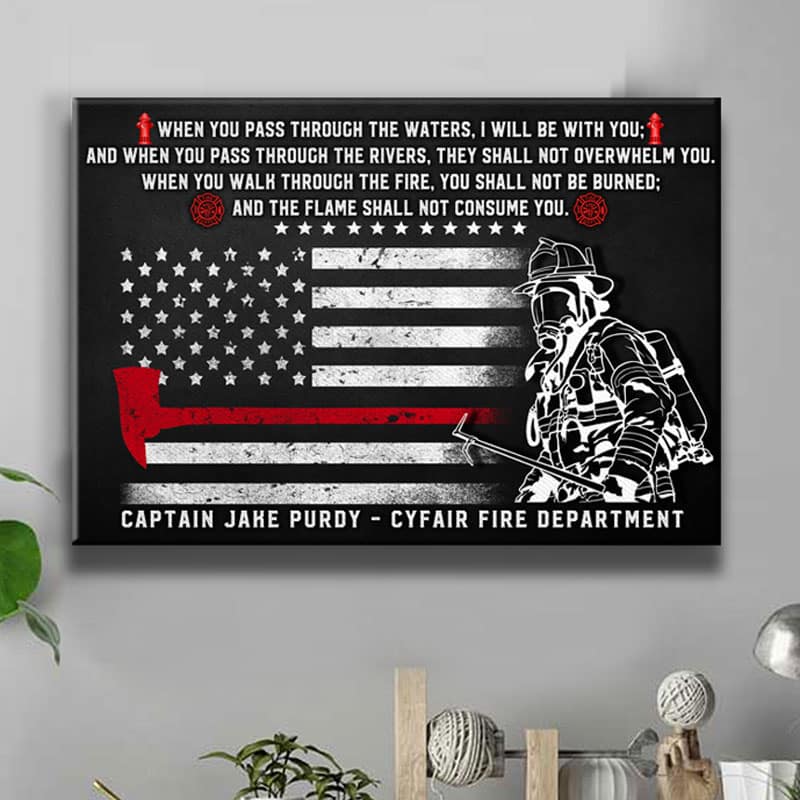 Canvas Prints 24" x 16" - BEST SELLER TRL - Gift For Him Half Flag Custom Thin Red Line Canvas Print