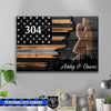 TSL - Half Flag Correctional Officer Couple Personalized Canvas