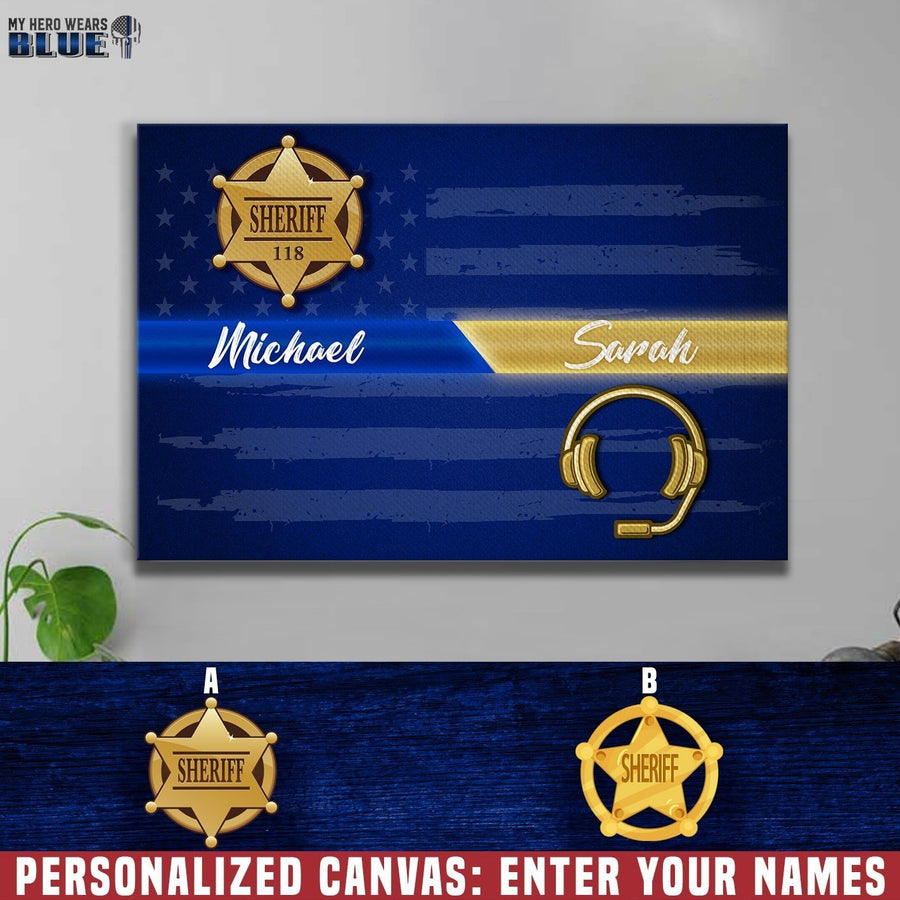 Canvas Prints 12" x 8" Two Thin In One Line - Sheriff x Dispatcher
