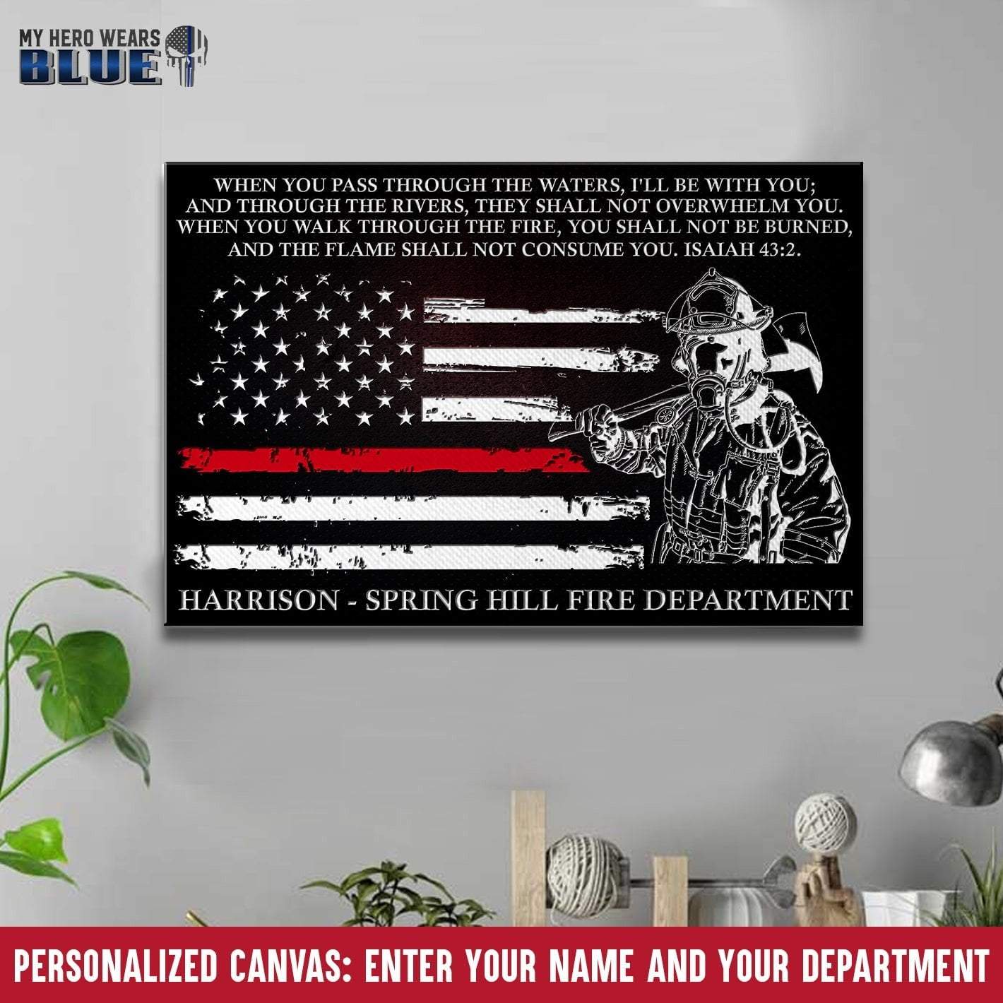 Canvas Prints 12" x 8" When You Pass Through The Water - Personalized Canvas