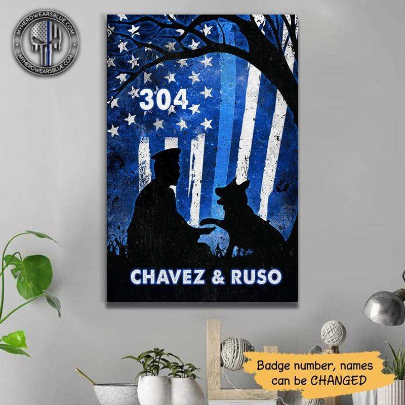 TBL - Police K9 Unit Night Sky Personalized Canvas Print