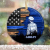 Circle Ornament Half Flag Female Police Suit Personalized Circle Ornament