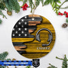 Circle Ornament One Size / White Personalized Circle Ornament - Dispatcher - Half Flag Headset