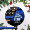 Half Flag Sheriff Suit - CTM Thin Blue Line Christmas Circle Ornament
