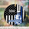 Circle Ornament One Size / Black Police Department Thin Blue Line Personalized Circle Ornament
