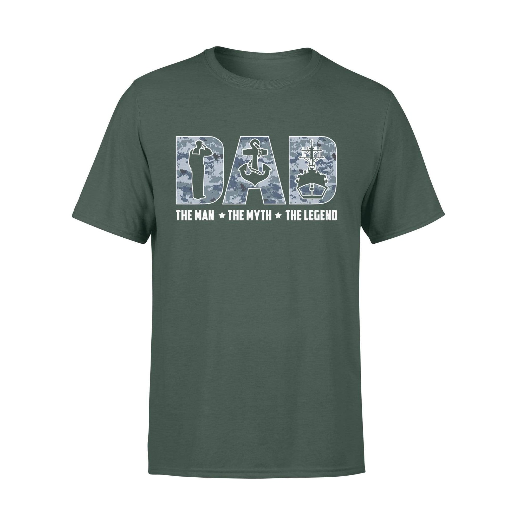 Navy - Dad The Man The Myth The Legend Camouflage Shirt
