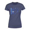 Nurses Back The Blue Galaxy Heartbeat Personalized Women T-Shirt