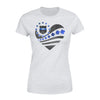 Thin Blue Line - St Patrick Day Galaxy Flag Heart Personalized Women’s T-shirt