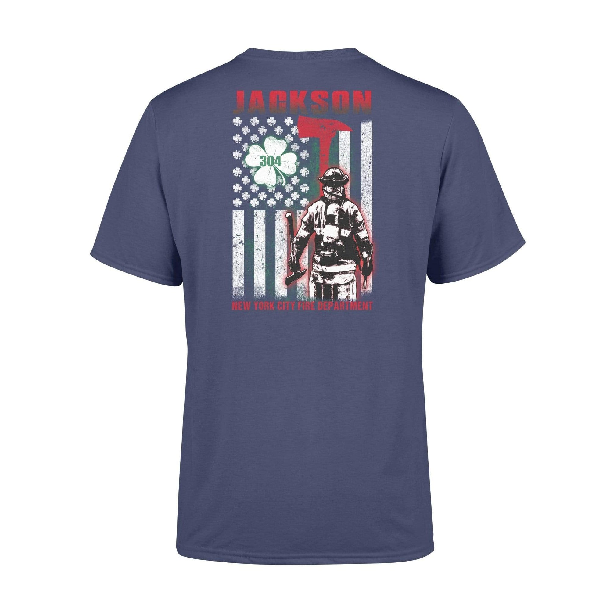 Thin Red Line - St Patricks Day Firefighter Bunker Gear Personalized T-shirt