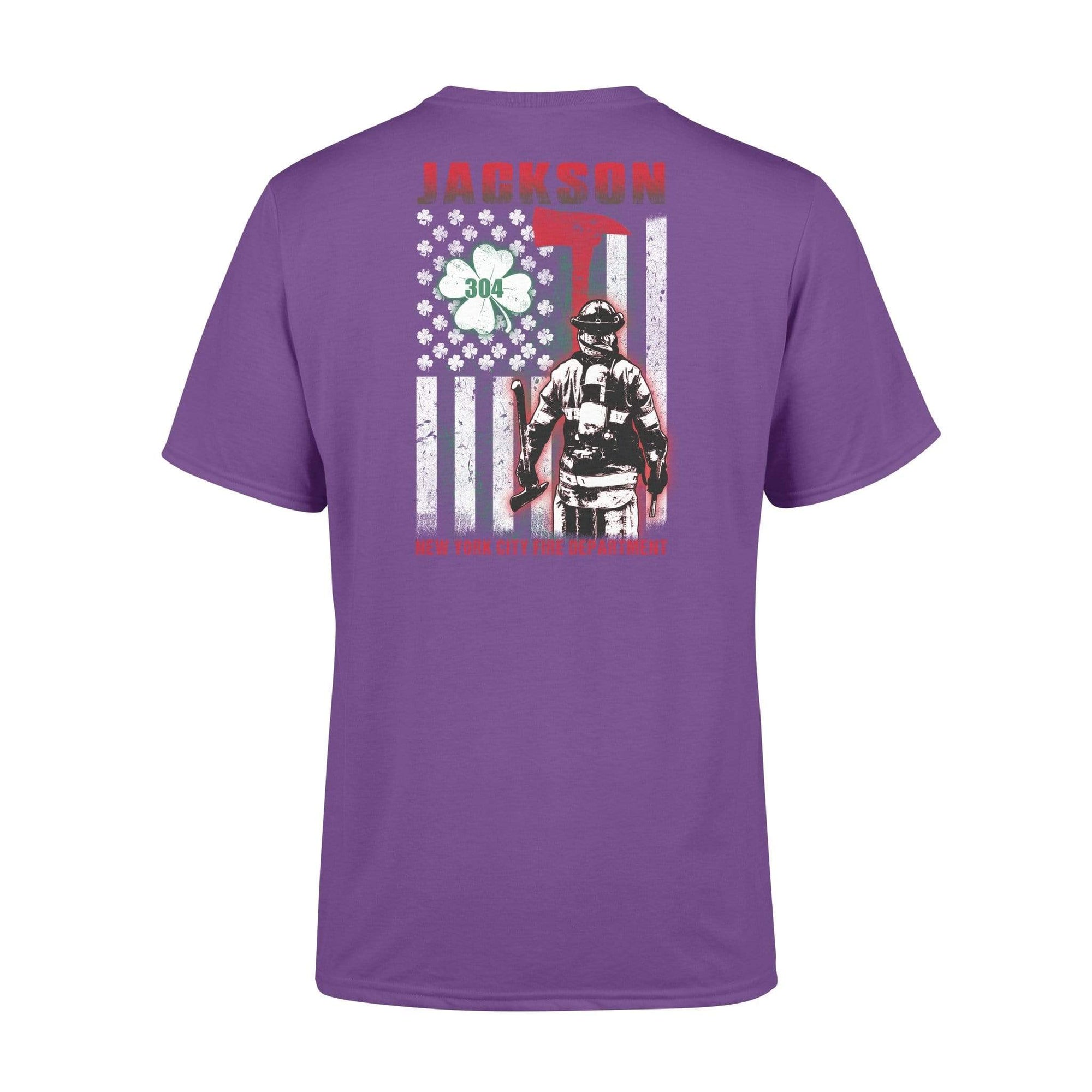 Thin Red Line - St Patricks Day Firefighter Bunker Gear Personalized T-shirt