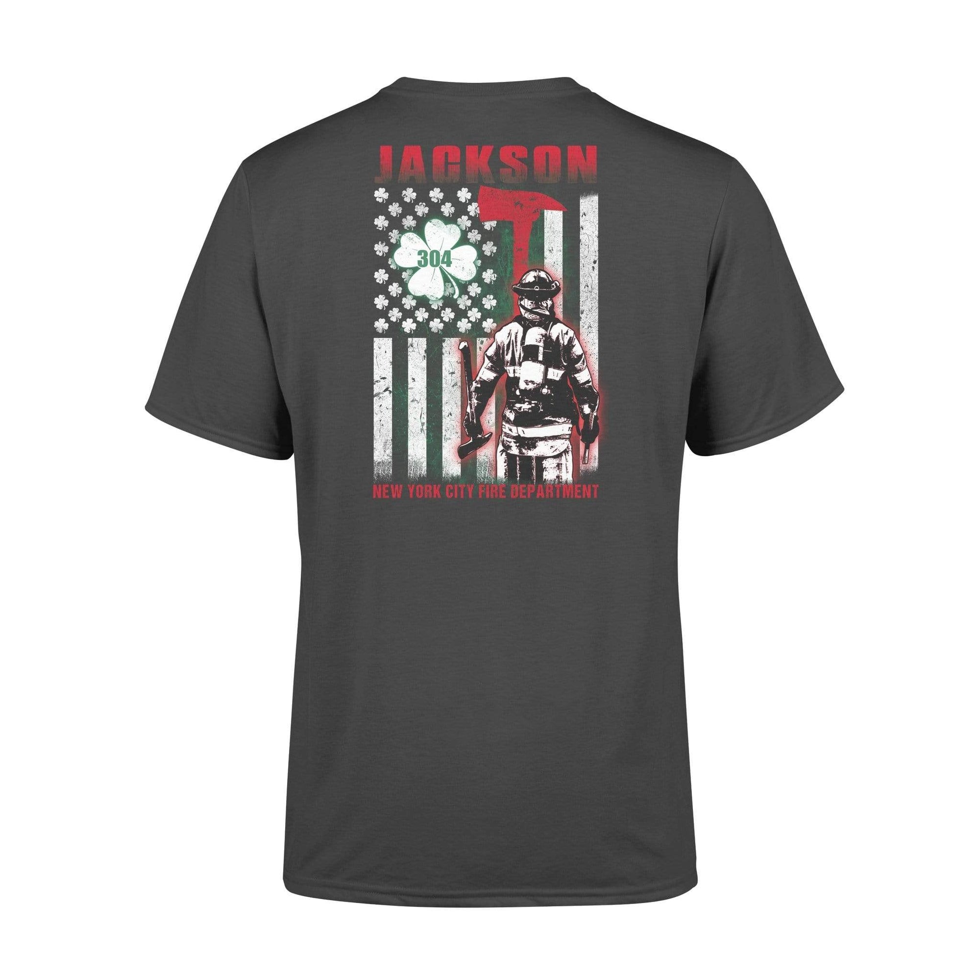 Thin Red Line - St Patricks Day Firefighter Bunker Gear Personalized T-shirt