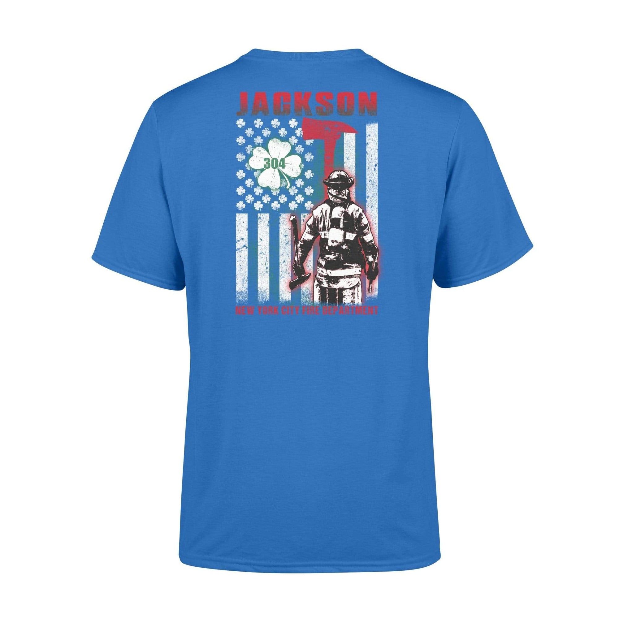 Thin Red Line - St Patricks Day Firefighter Bunker Gear Personalized T-shirt