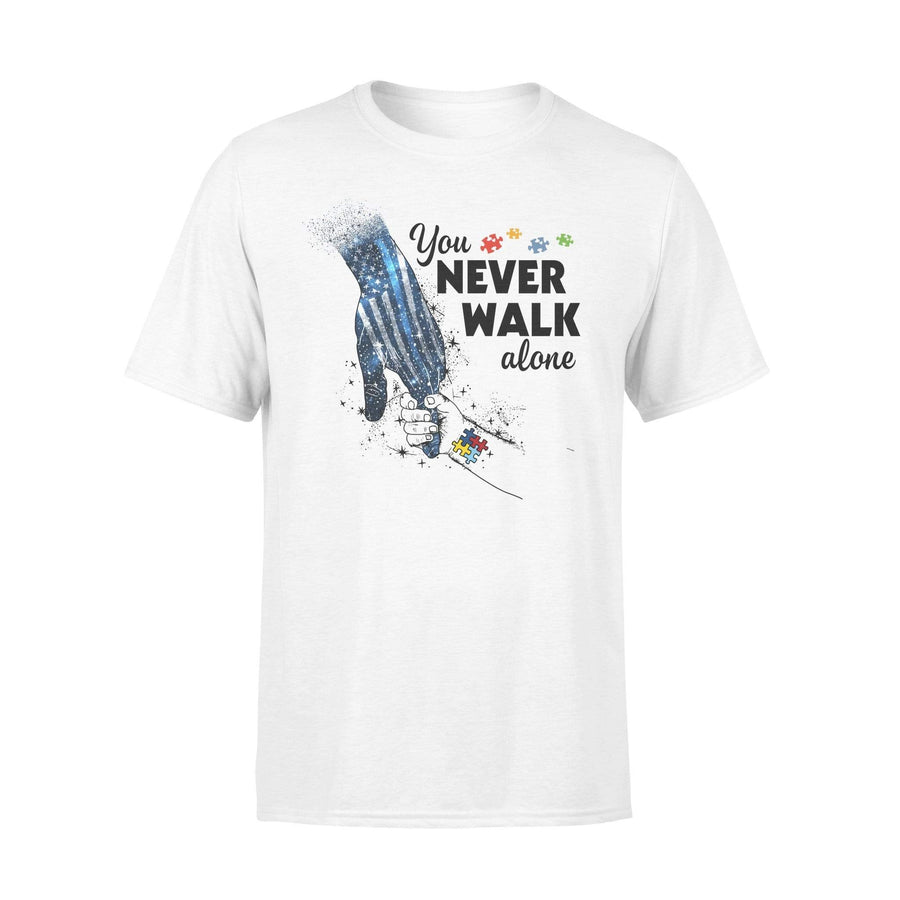 Thin Blue Line - Always By Your Side Autism You Never Walk Alone Shirt