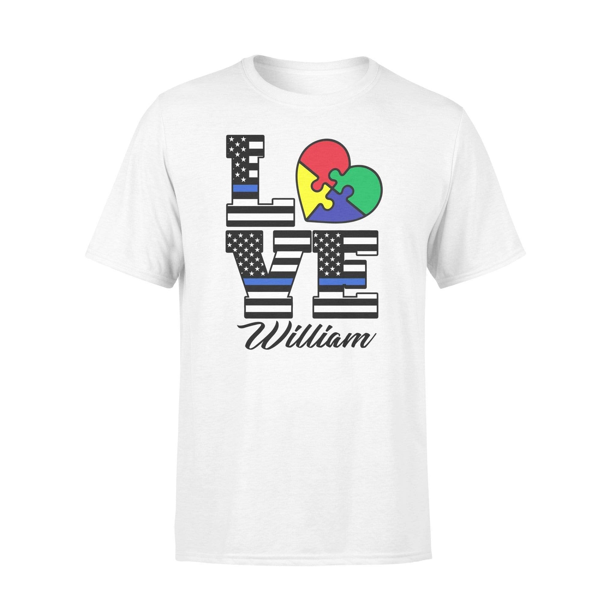 Thin Blue Line - Autism Love Personalized Police Shirt