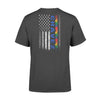 Thin Blue Line - Autism Personalized Flag Shirt