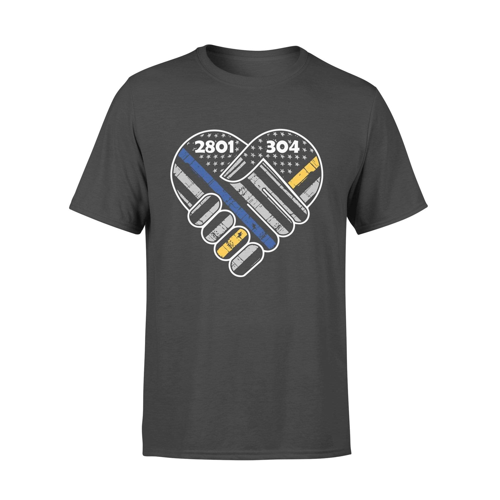 Thin Blue Line - Blue Holding Gold Hand Personalized Police Shirt