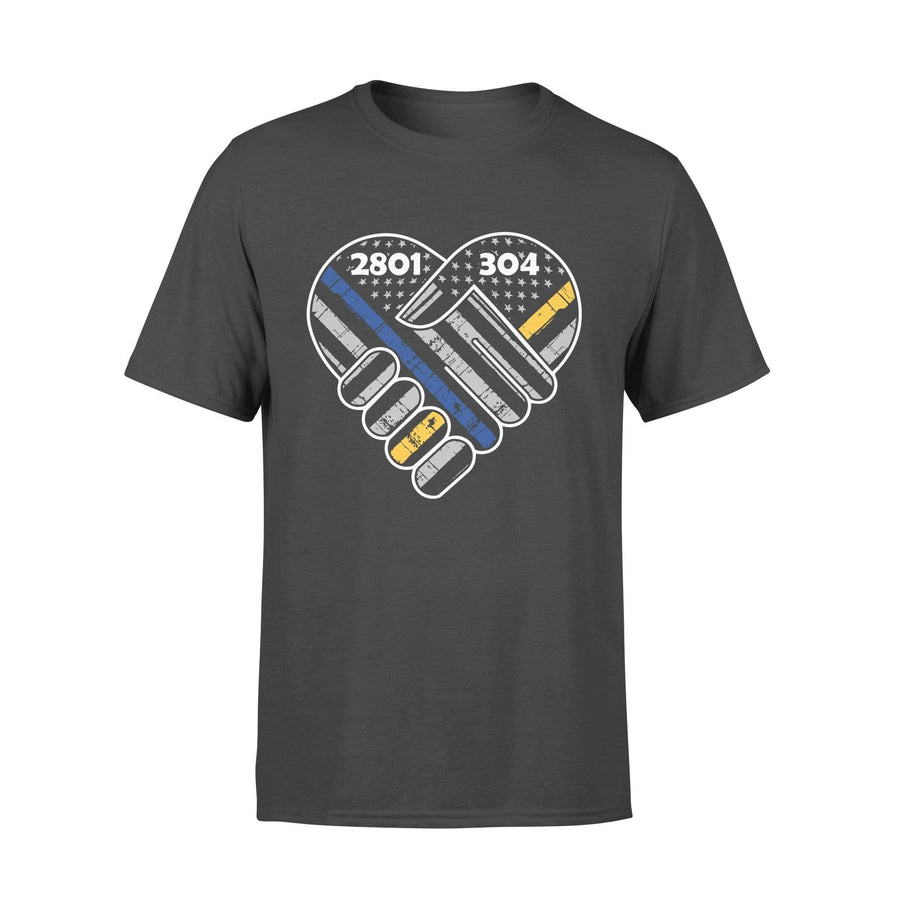Thin Blue Line - Blue Holding Gold Hand Personalized Police Shirt