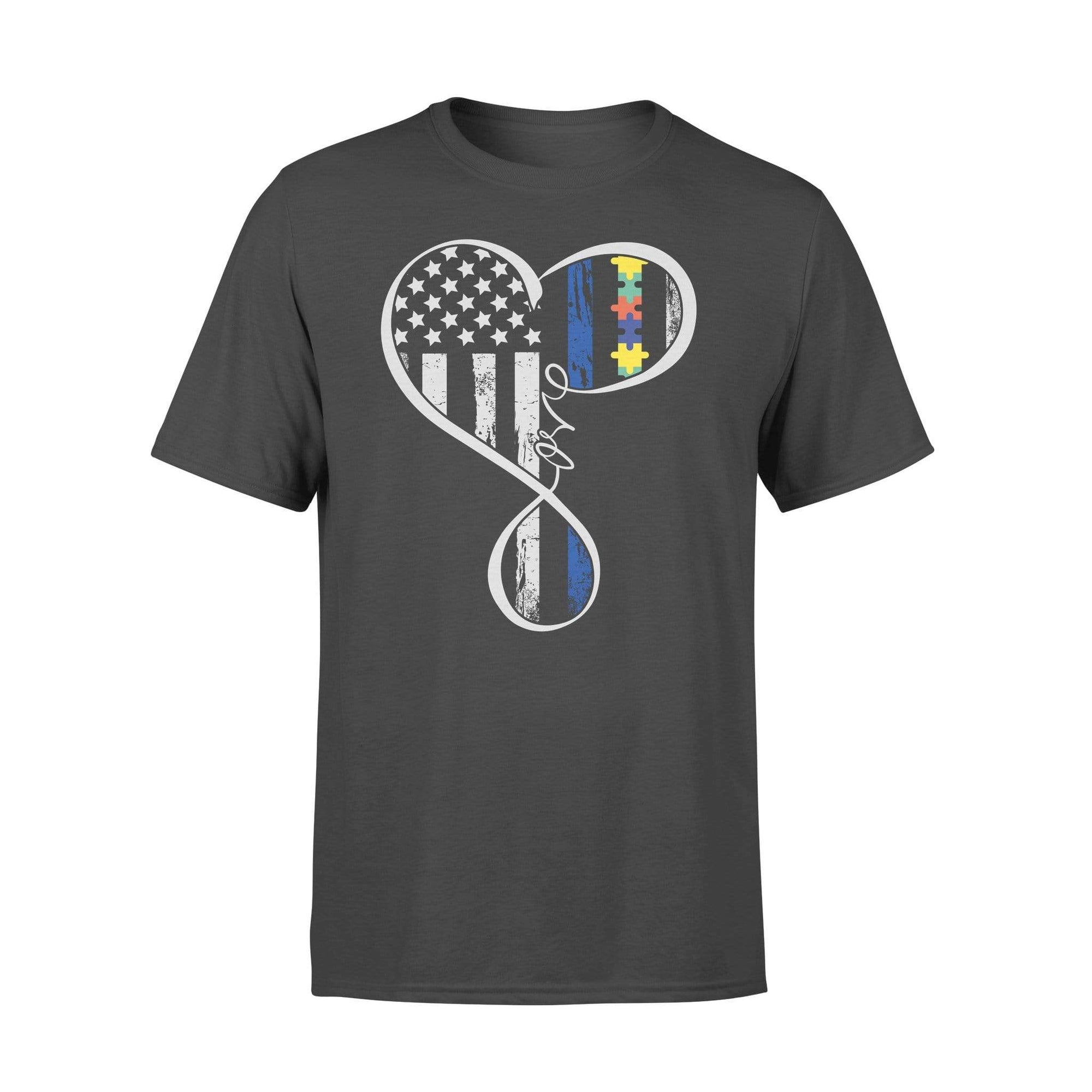 Thin Blue Line - Flag Infinity Love Autism Shirt
