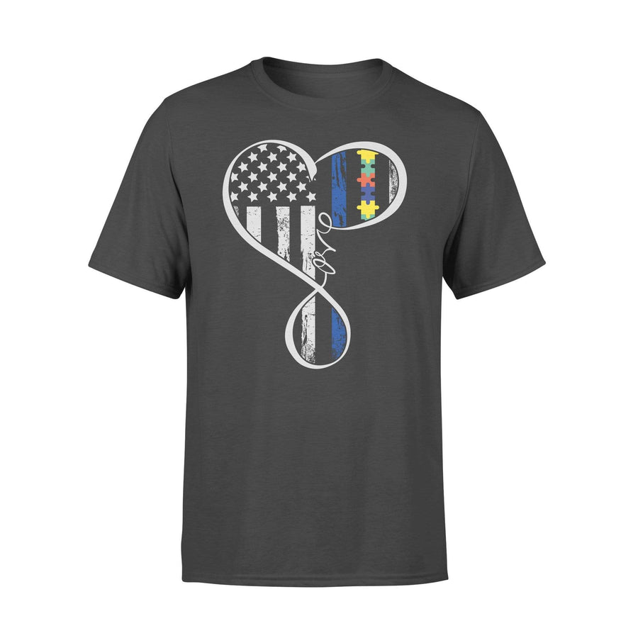 Thin Blue Line - Flag Infinity Love Autism Shirt