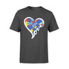 Thin Blue Line - Heart Love Autism Personalized Police Shirt