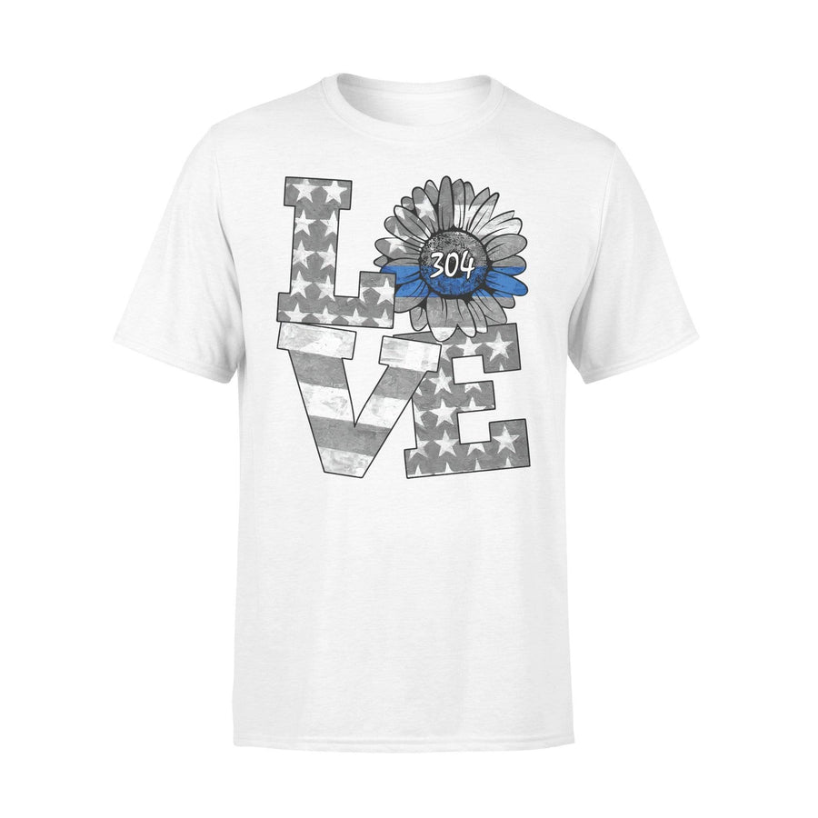 Thin Blue Line - Love Flag Sunflower Personalized Police Shirt