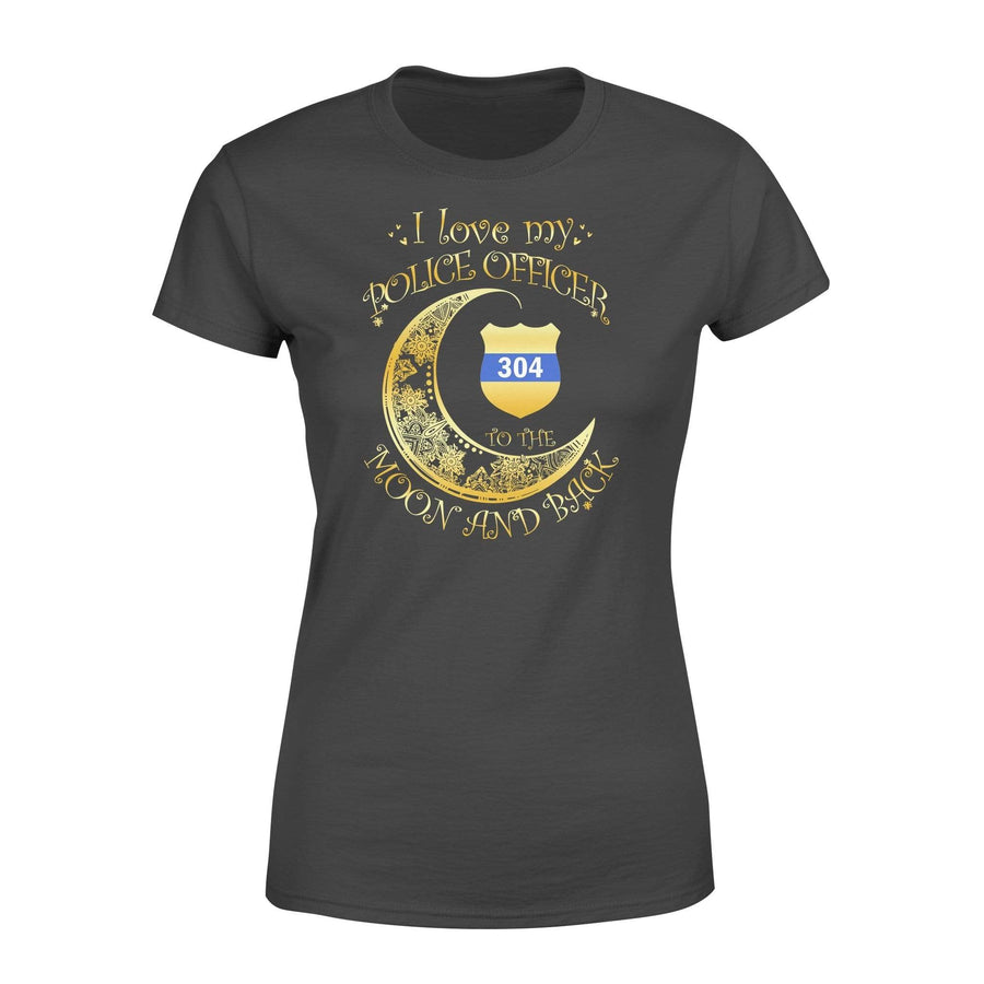 Thin Blue Line - Love My Police Officer To The Moon And Back Personalized Shirt - Standard Women’s T-shirt