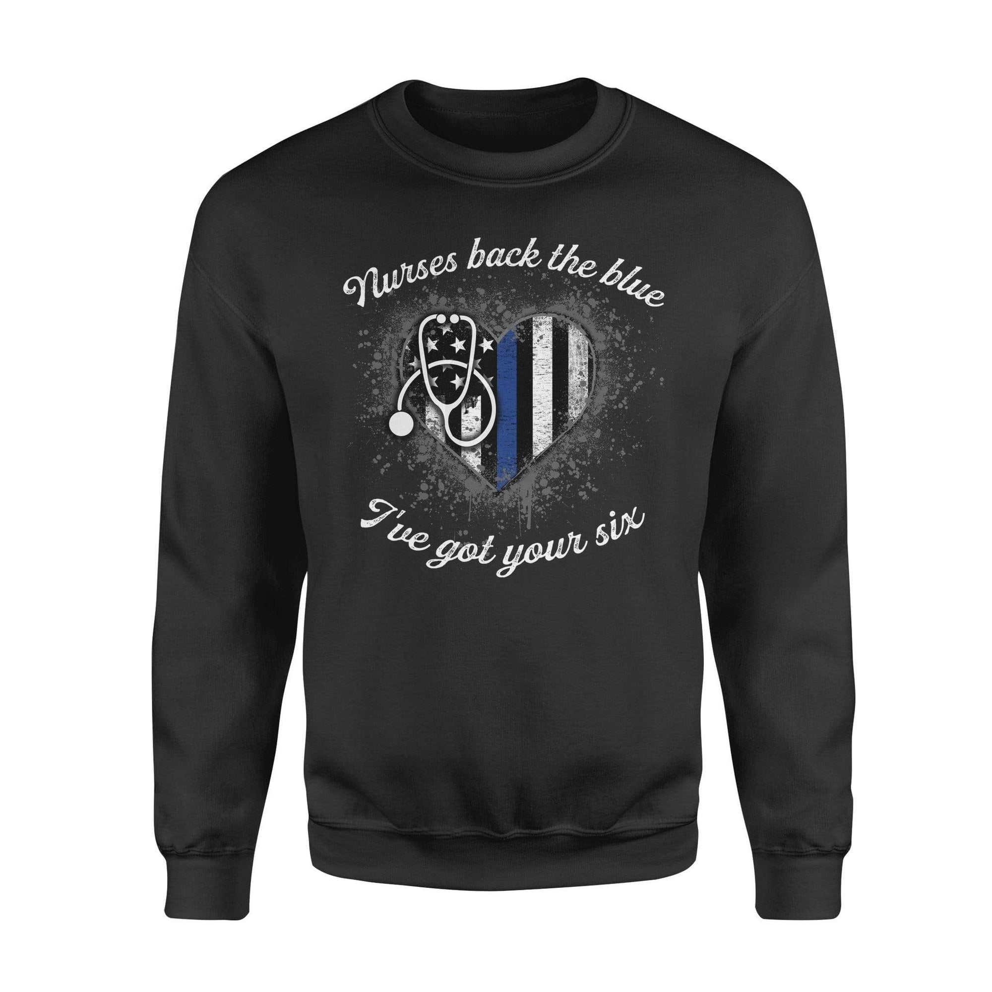 TBL - Nurses Back The Blue Color Drop Thin Blue Line Heart - Standard Fleece Sweatshirt