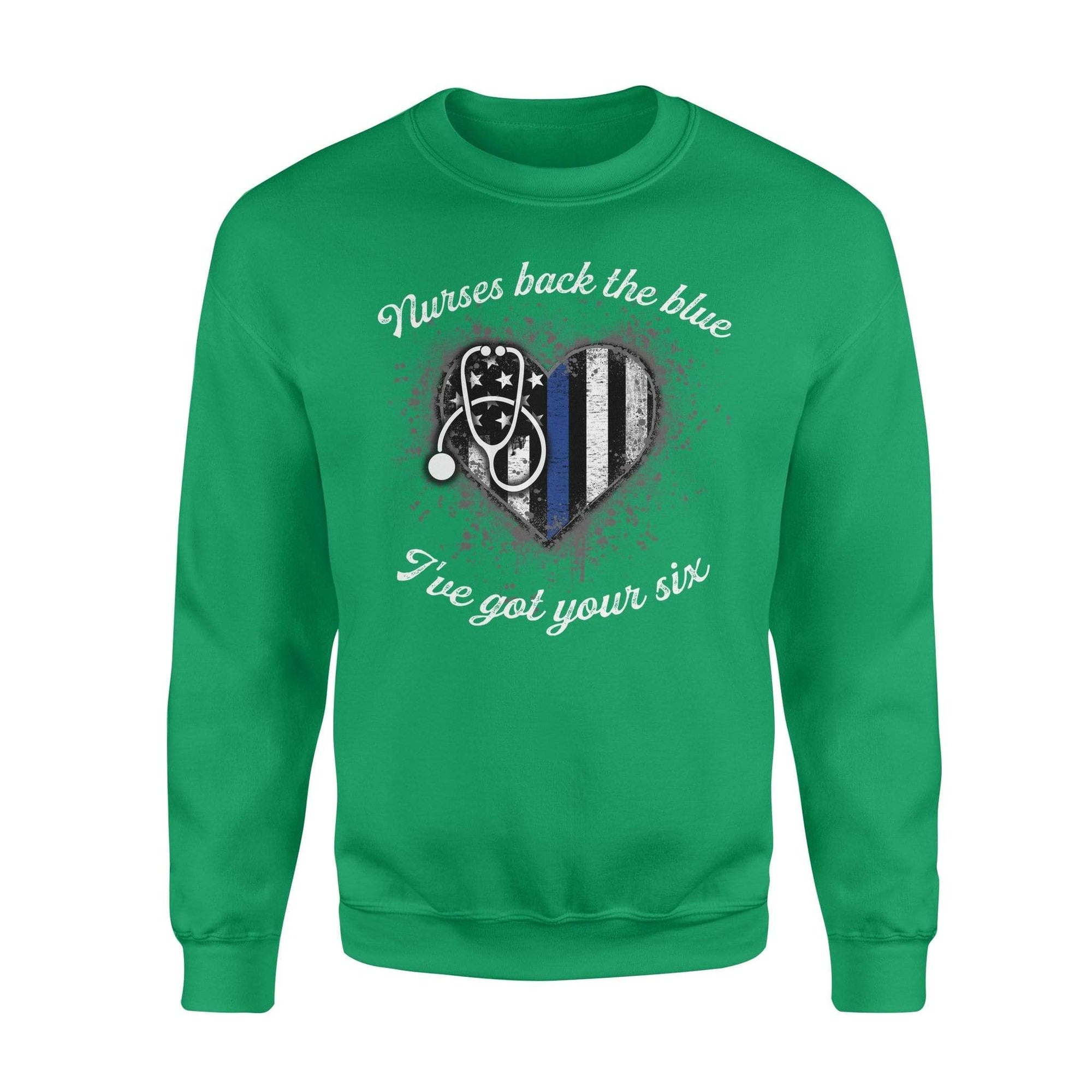 TBL - Nurses Back The Blue Color Drop Thin Blue Line Heart - Standard Fleece Sweatshirt
