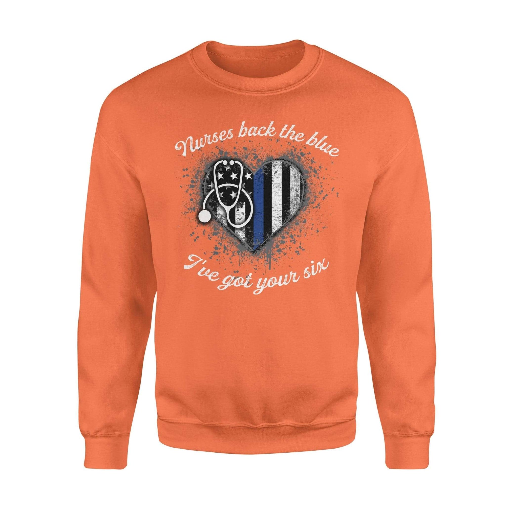 TBL - Nurses Back The Blue Color Drop Thin Blue Line Heart - Standard Fleece Sweatshirt