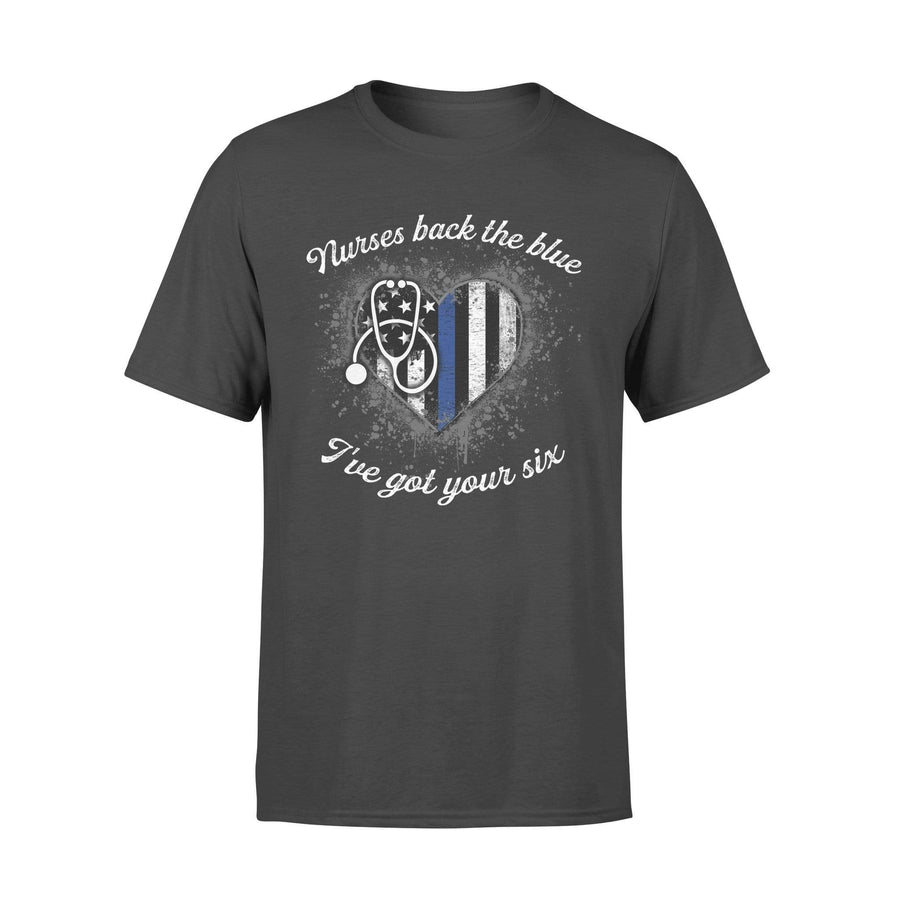 TBL - Nurses Back The Blue Color Drop Thin Blue Line Heart Shirt