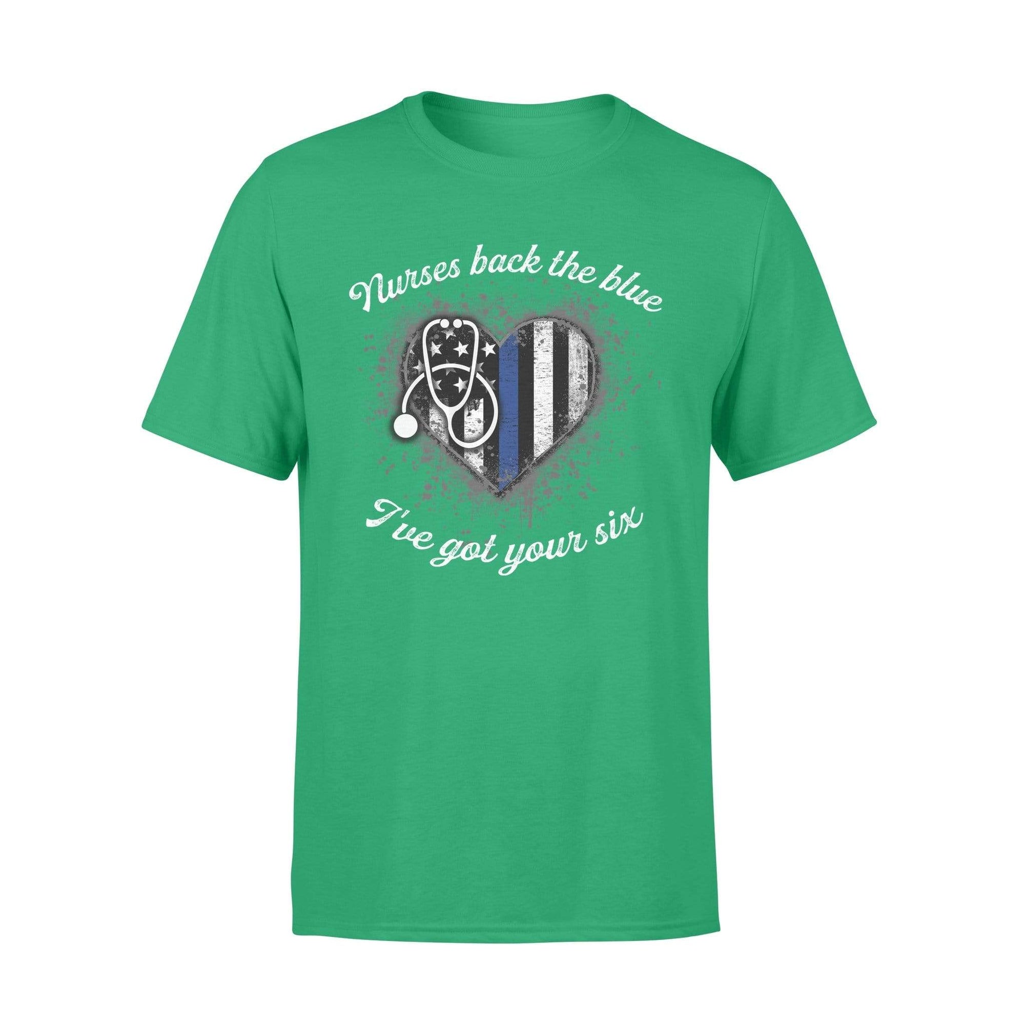 TBL - Nurses Back The Blue Color Drop Thin Blue Line Heart Shirt