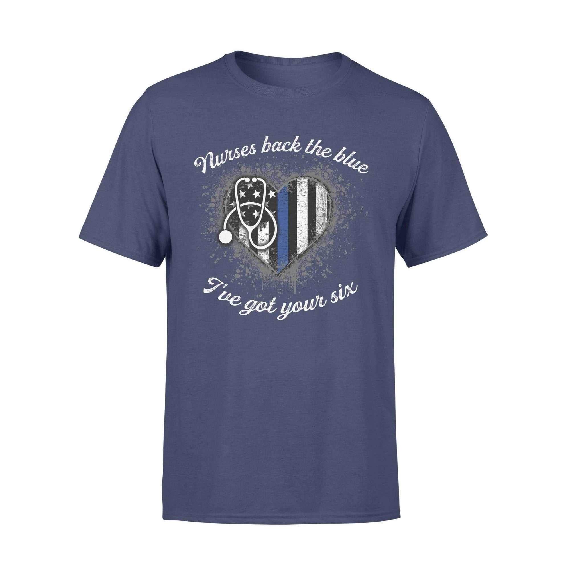 TBL - Nurses Back The Blue Color Drop Thin Blue Line Heart Shirt