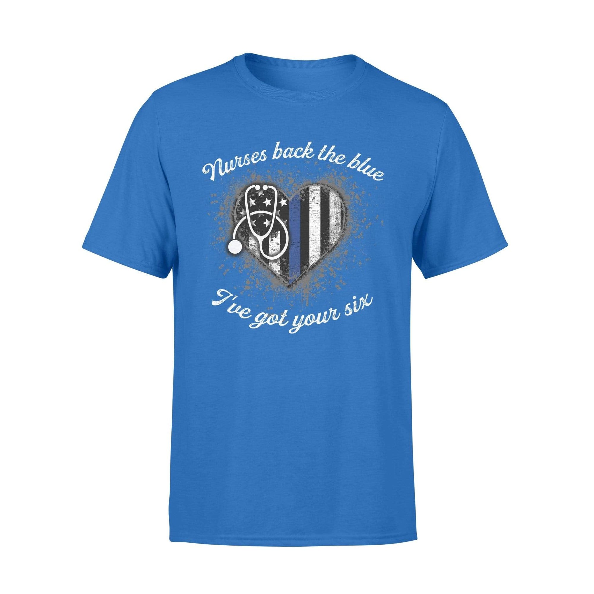 TBL - Nurses Back The Blue Color Drop Thin Blue Line Heart Shirt