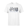 Thin Blue Line - Peace Love Back The Blue Personalized Shirt (Not Real Glitter - Just The Texture) - Standard T-shirt