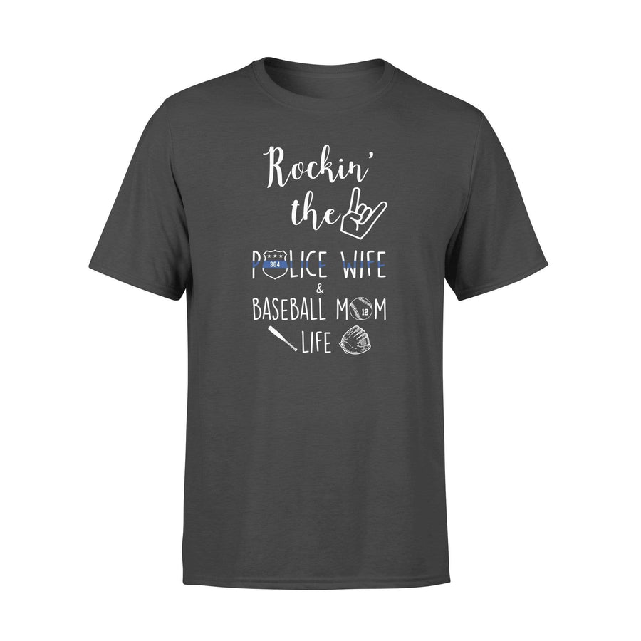Thin Blue Line - Rockin Police Wife Baseball Mom Life Personalized Police Shirt