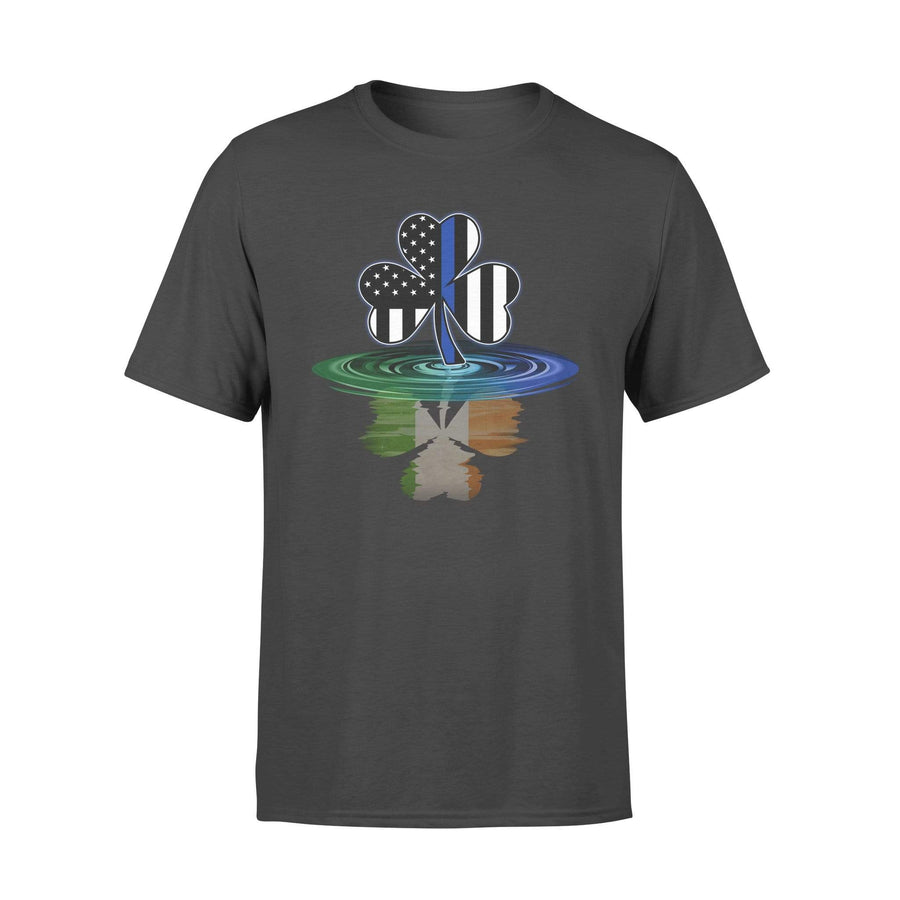Thin Blue Line - St Patrick Day Irish Shamrock Reflection Personalized T-shirt