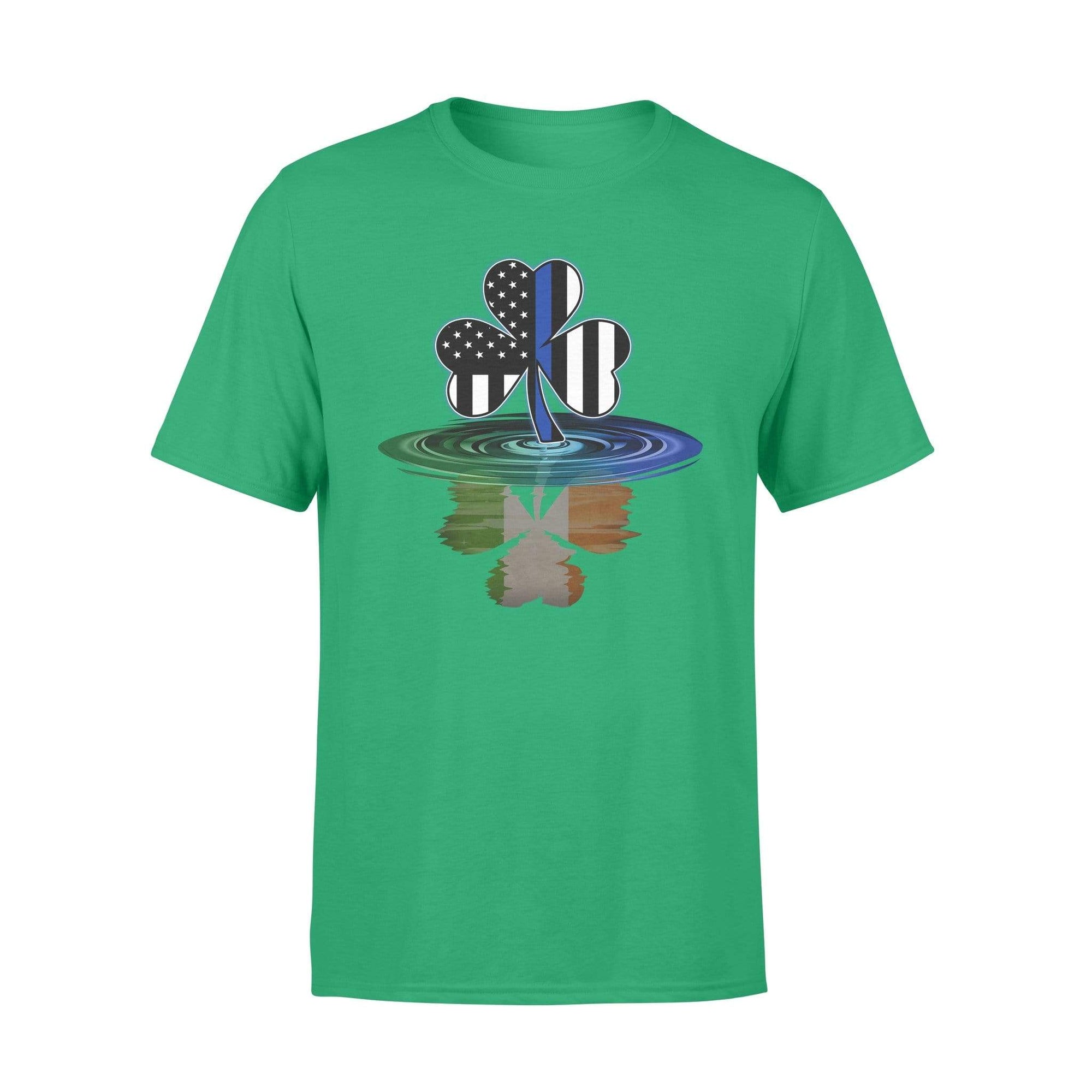 Thin Blue Line - St Patrick Day Irish Shamrock Reflection Personalized T-shirt