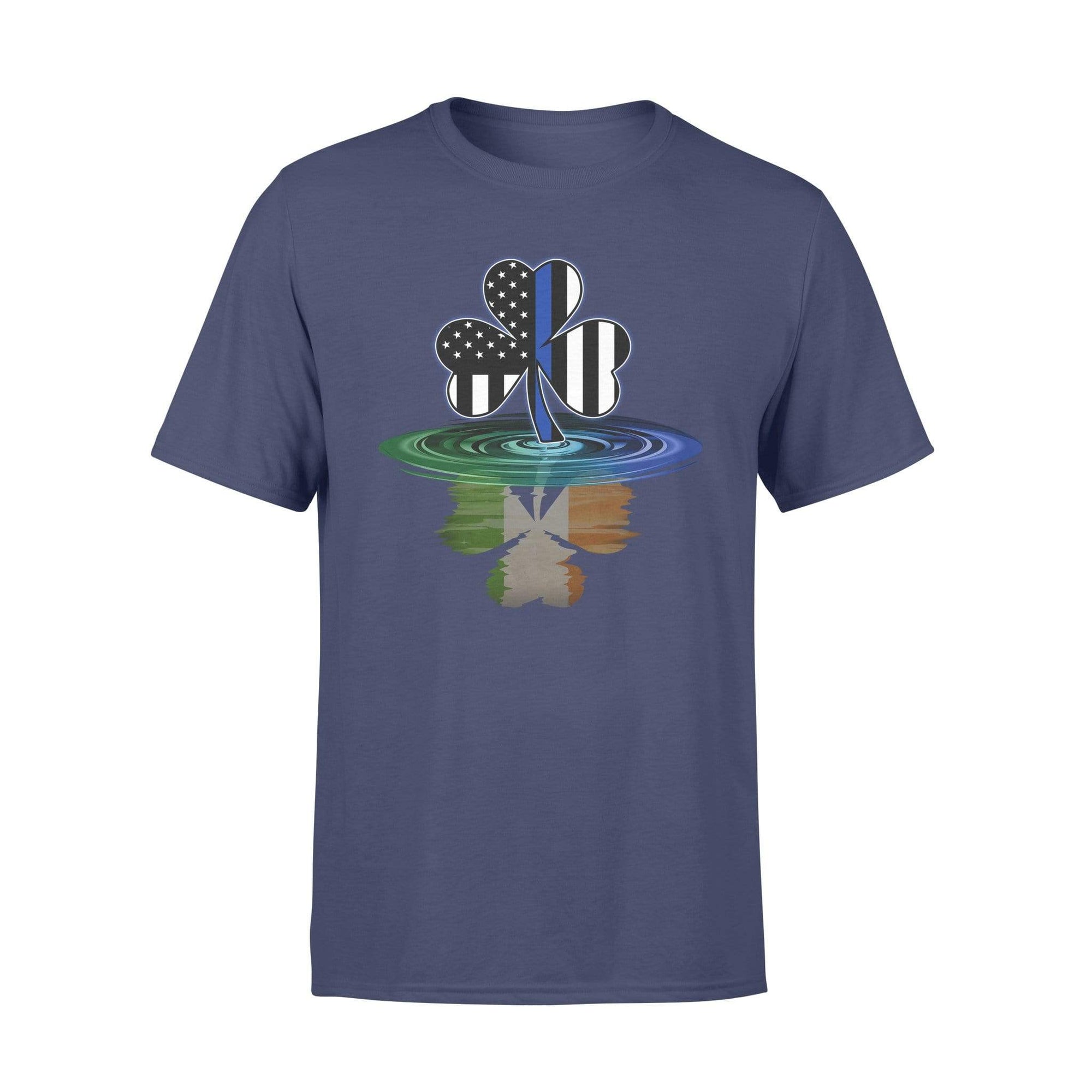Thin Blue Line - St Patrick Day Irish Shamrock Reflection Personalized T-shirt
