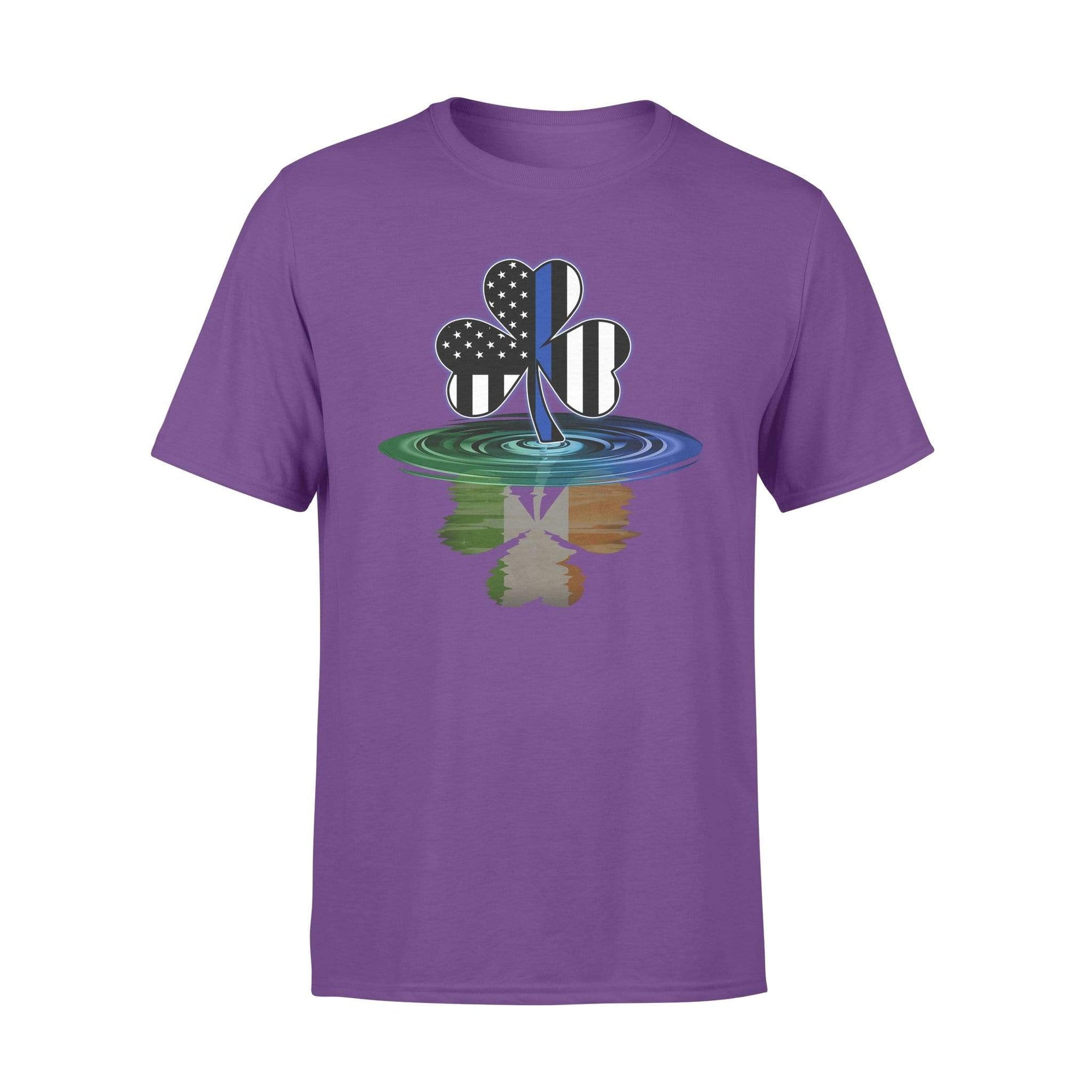 Thin Blue Line - St Patrick Day Irish Shamrock Reflection Personalized T-shirt