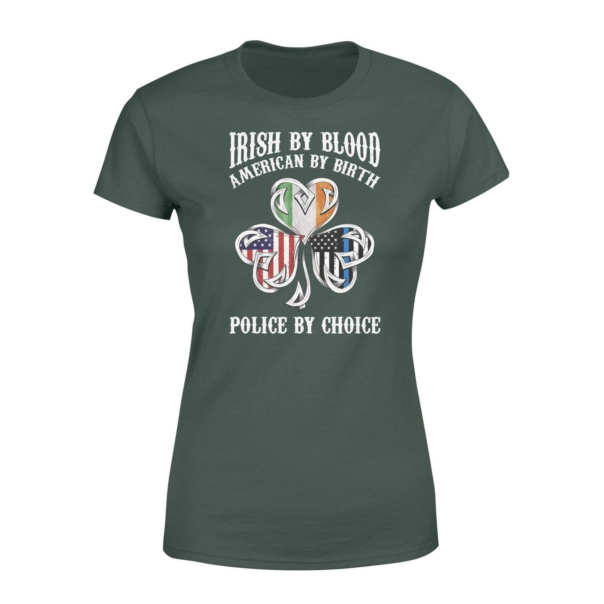 Thin Blue Line - St Patrick Day Shamrock Artwork - Standard Women’s T-shirt