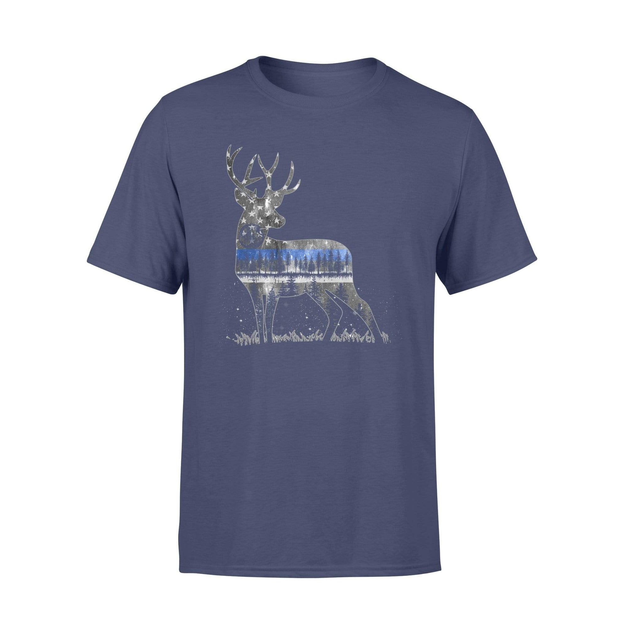 Thin Blue Line Night Sky Deer Shirt